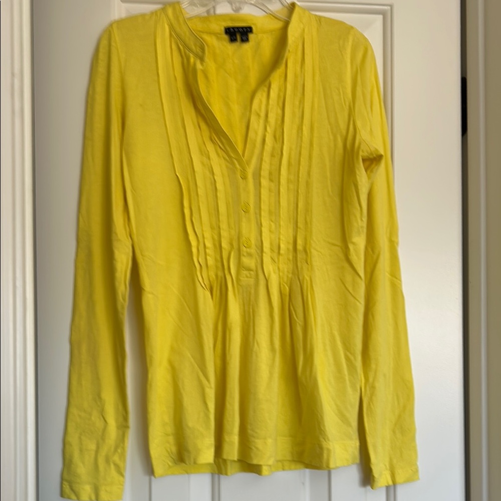 Yellow Long Sleeve Blouse by Theory